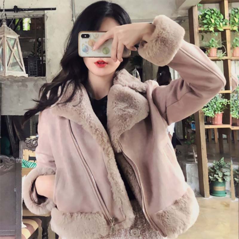 ファー付ムートンライクジャケット(2colors)