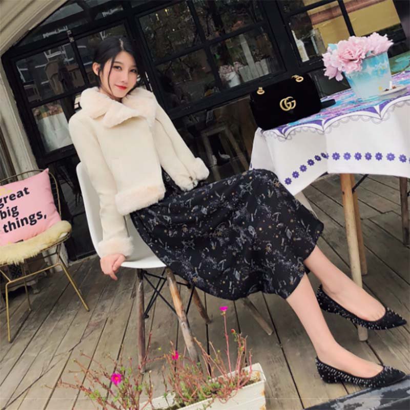 ファー付ムートンライクジャケット(2colors)