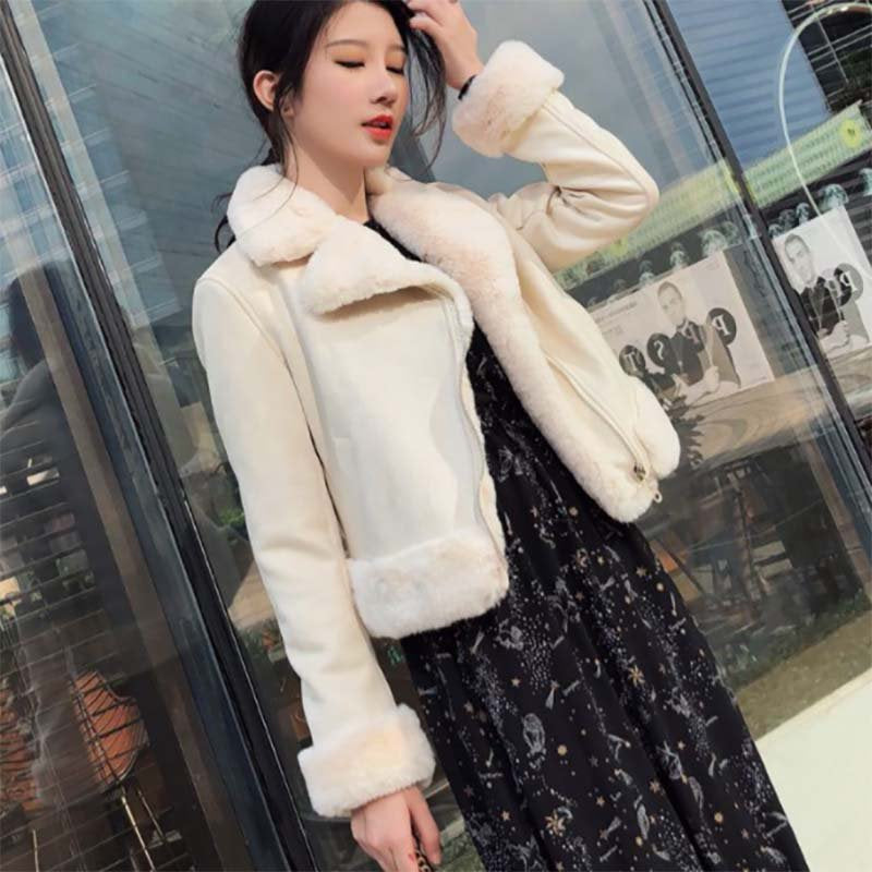 ファー付ムートンライクジャケット(2colors)