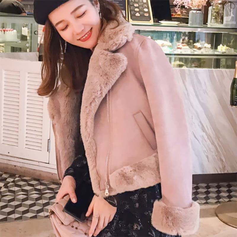 ファー付ムートンライクジャケット(2colors)