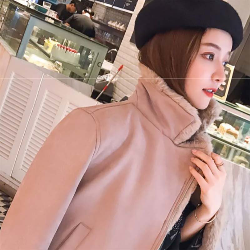 ファー付ムートンライクジャケット(2colors)