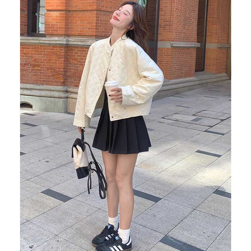 スタンドカラーキルティングジャケット(2colors)