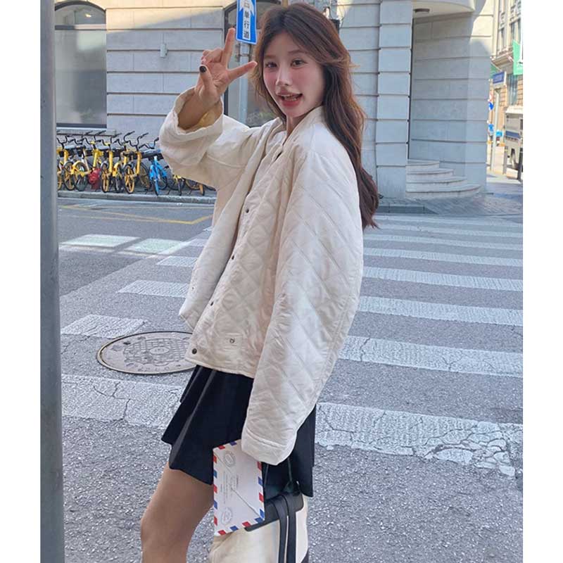 スタンドカラーキルティングジャケット(2colors)