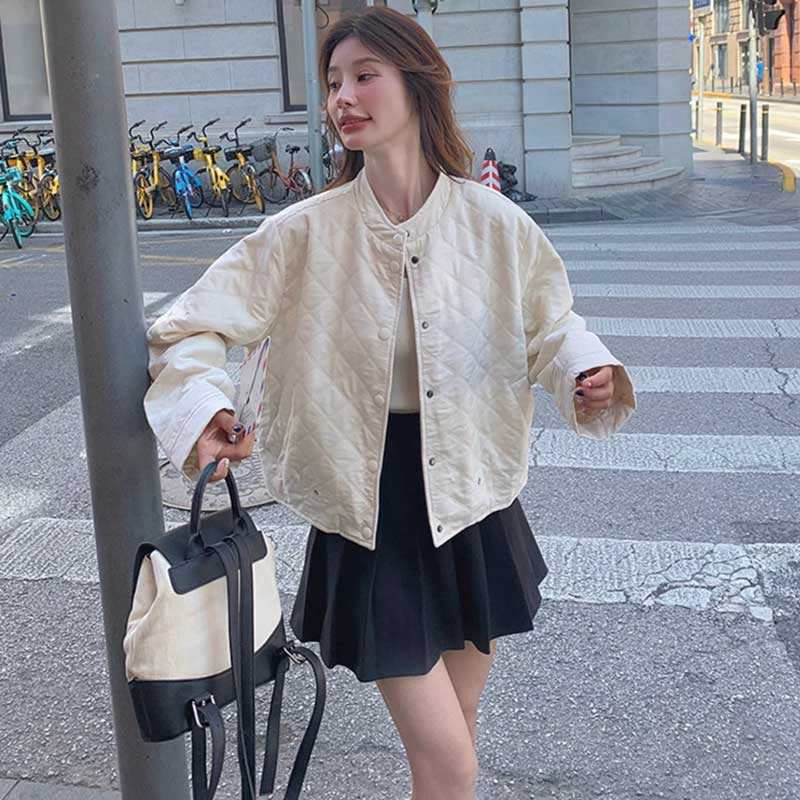 スタンドカラーキルティングジャケット(2colors)