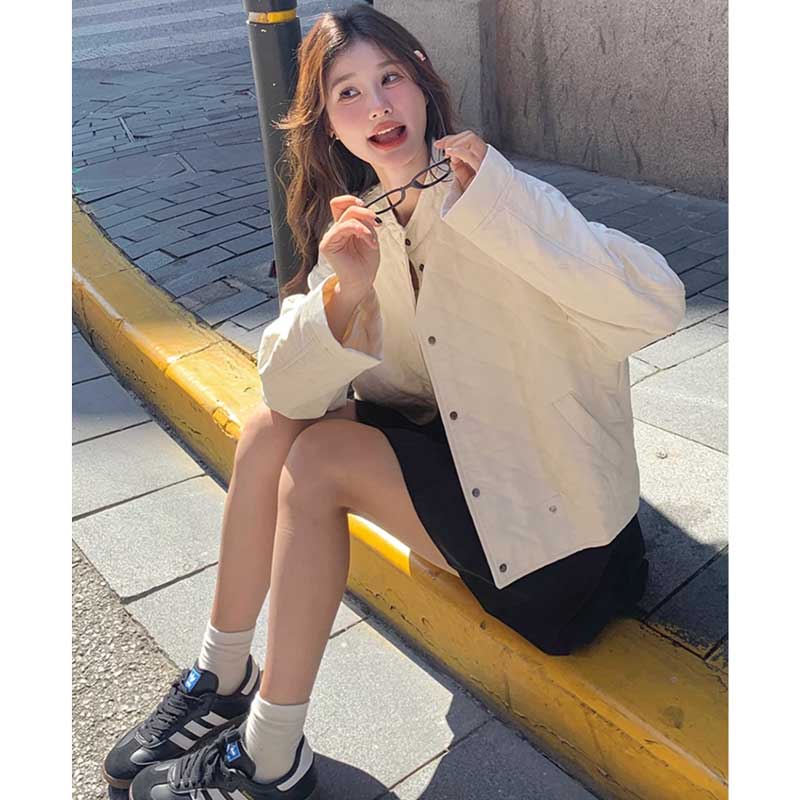 スタンドカラーキルティングジャケット(2colors)