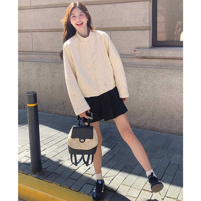 スタンドカラーキルティングジャケット(2colors)