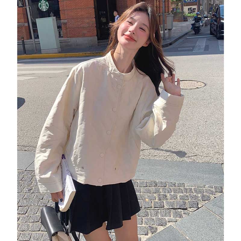 スタンドカラーキルティングジャケット(2colors)