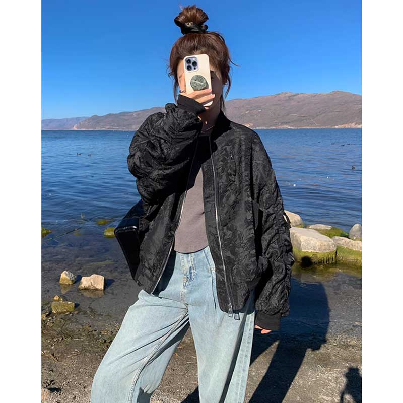 ギャザースリーブブルゾン