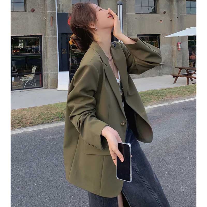 ミディ丈オリーブジャケット