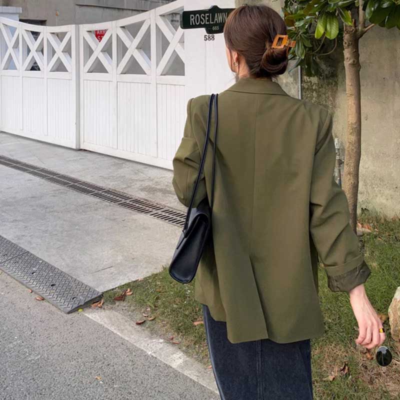 ミディ丈オリーブジャケット