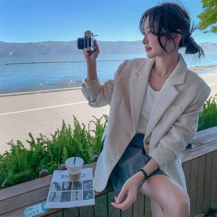 アイボリーツイードジャケット