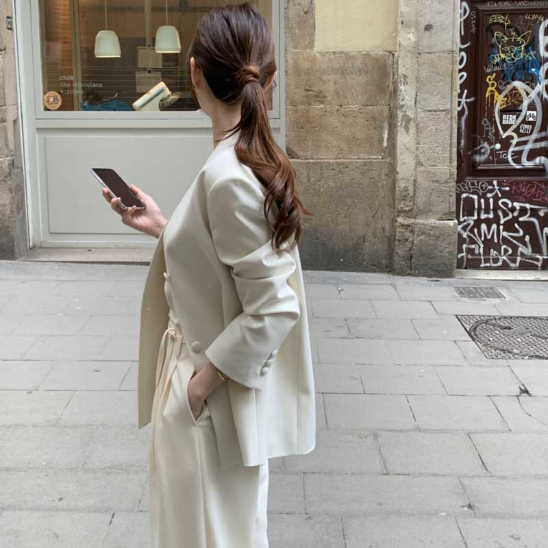 ノーカラージャケット(2colors)