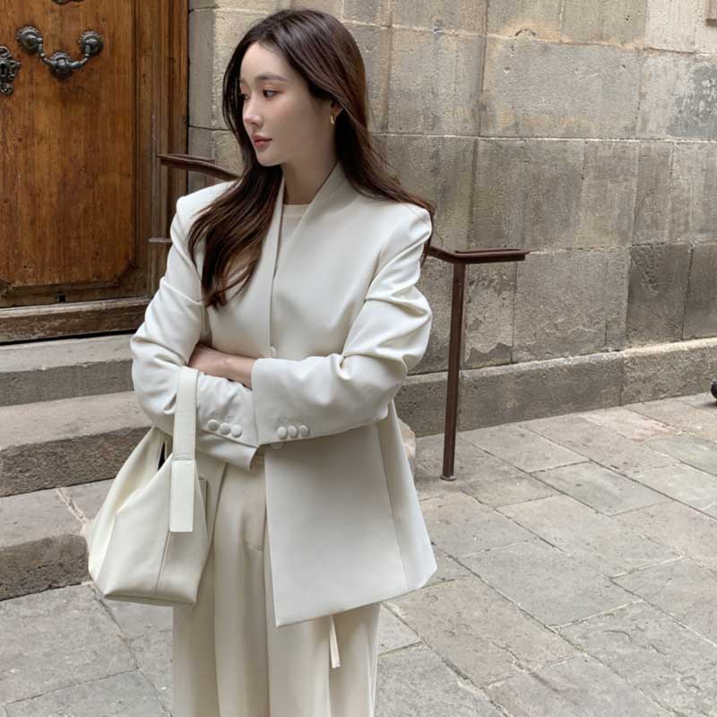 ノーカラージャケット(2colors)