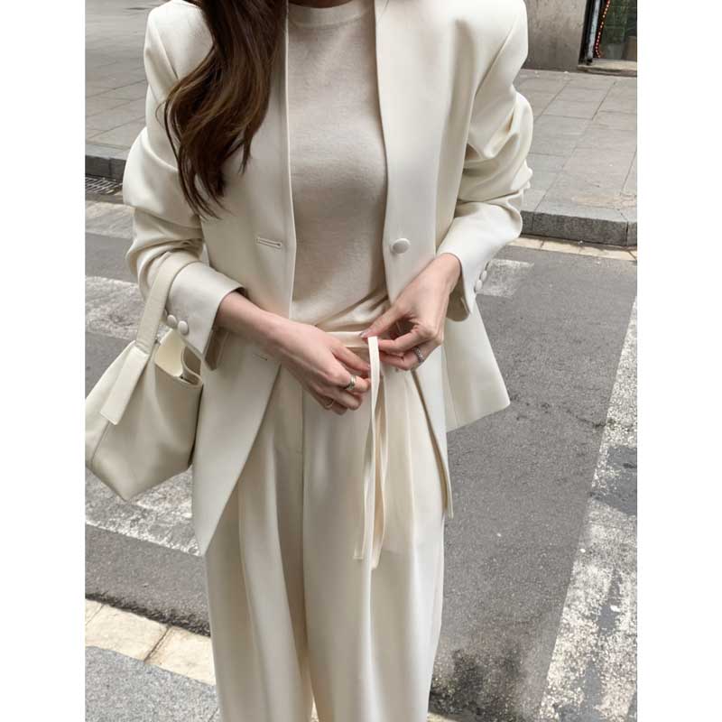 ノーカラージャケット(2colors)