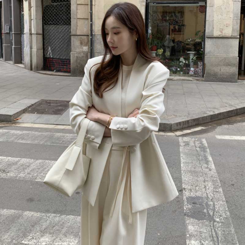 ノーカラージャケット(2colors)