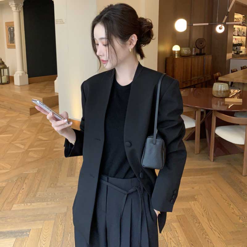 ノーカラージャケット(2colors)