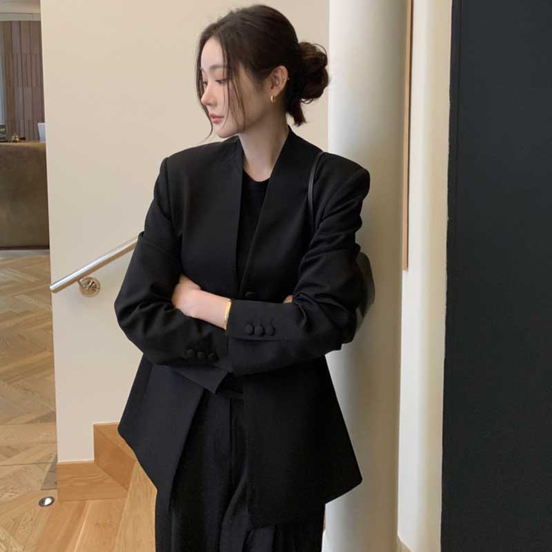 ノーカラージャケット(2colors)