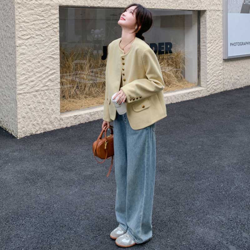 ラウンドネックジャケット(2colors)