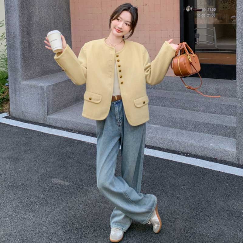 ラウンドネックジャケット(2colors)