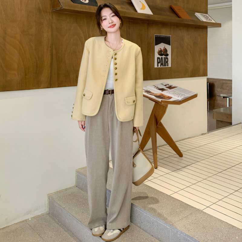 ラウンドネックジャケット(2colors)