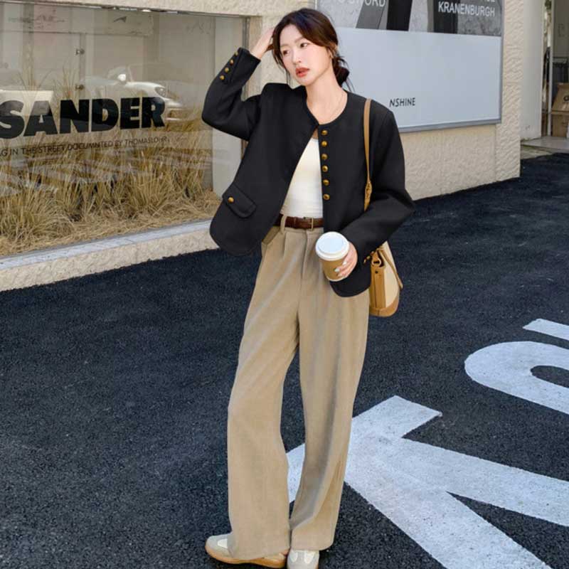 ラウンドネックジャケット(2colors)