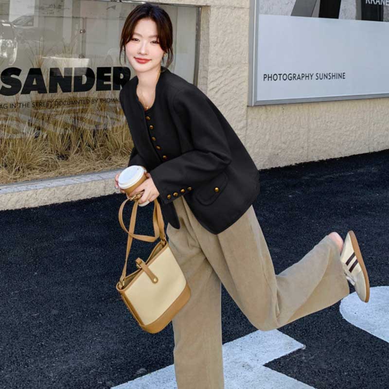 ラウンドネックジャケット(2colors)