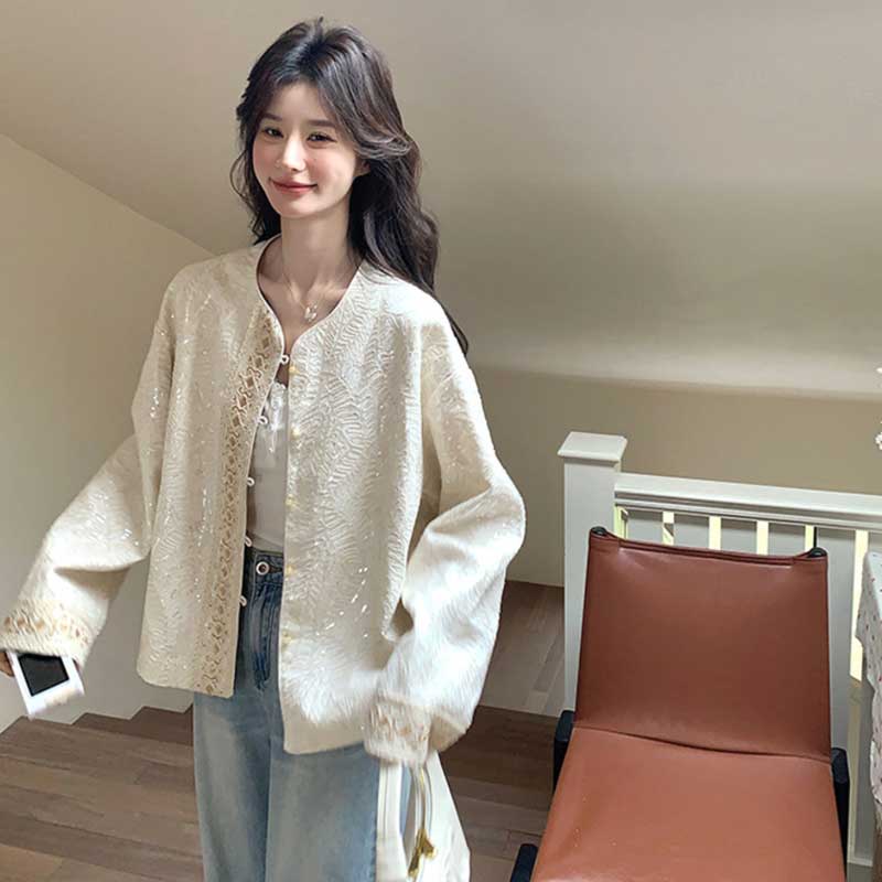 刺繍デザインショートジャケット