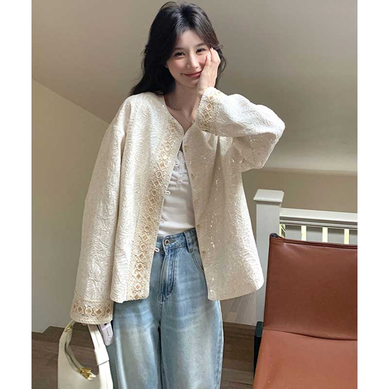 刺繍デザインショートジャケット