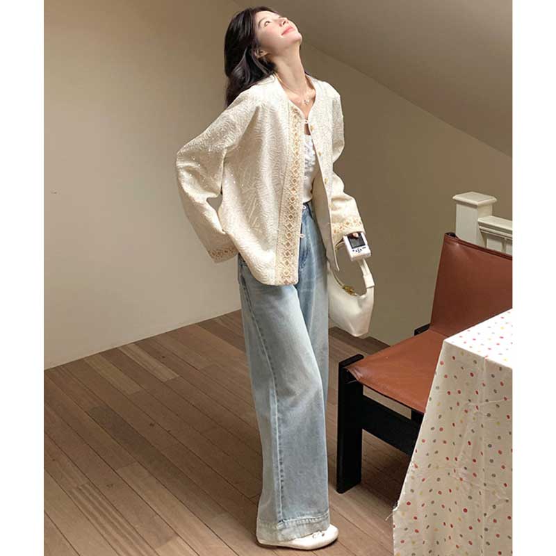 刺繍デザインショートジャケット