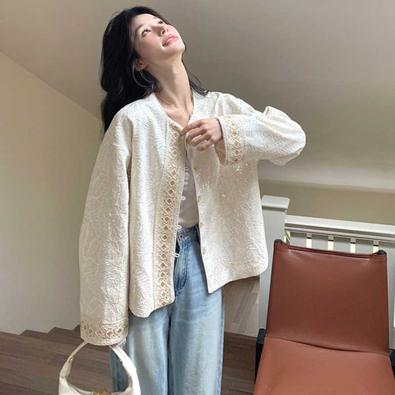 刺繍デザインショートジャケット