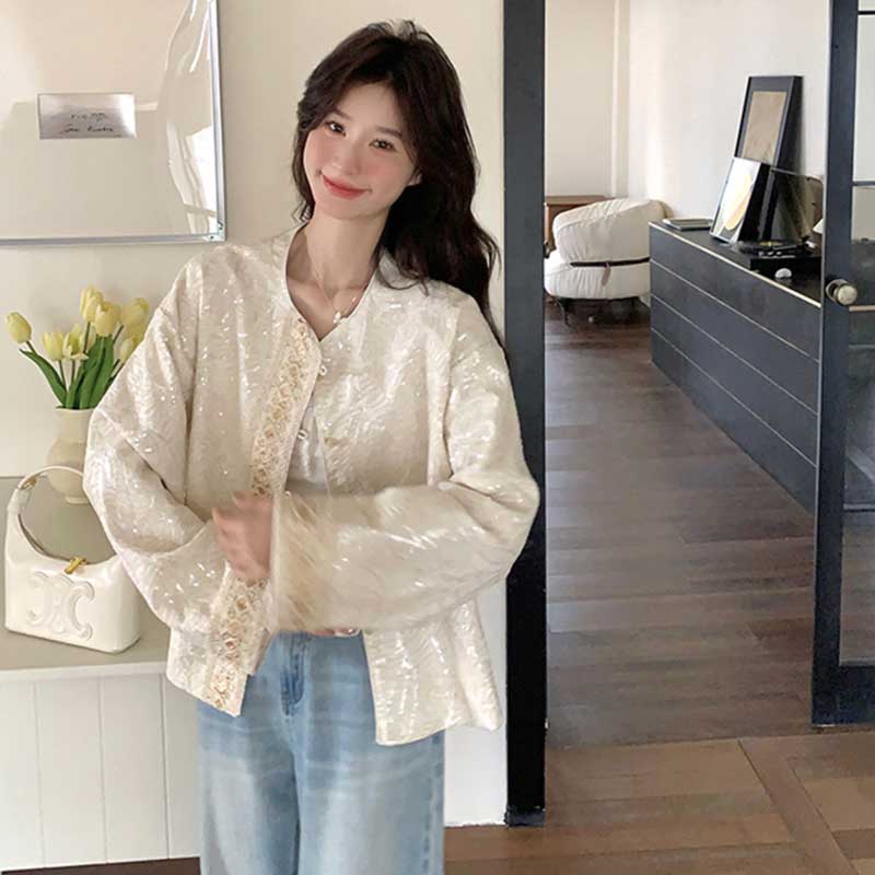 刺繍デザインショートジャケット