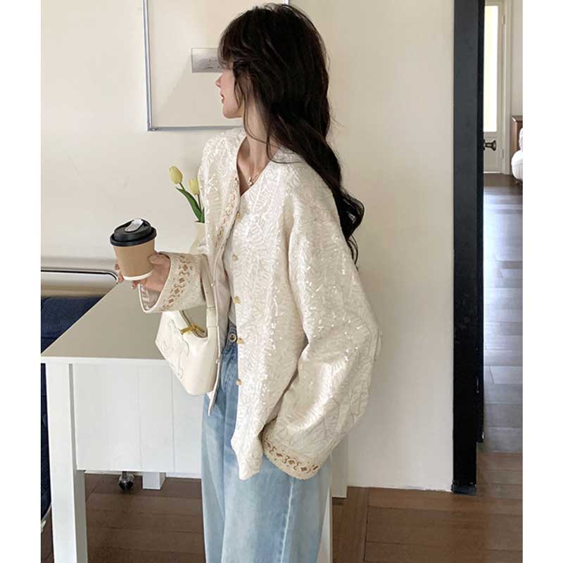 刺繍デザインショートジャケット