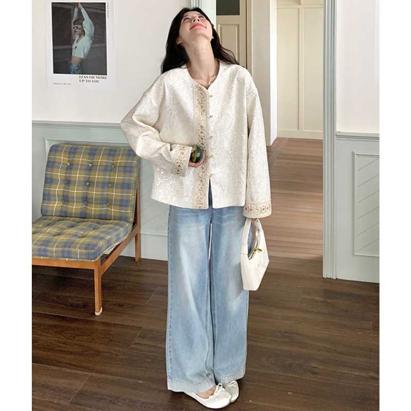 刺繍デザインショートジャケット