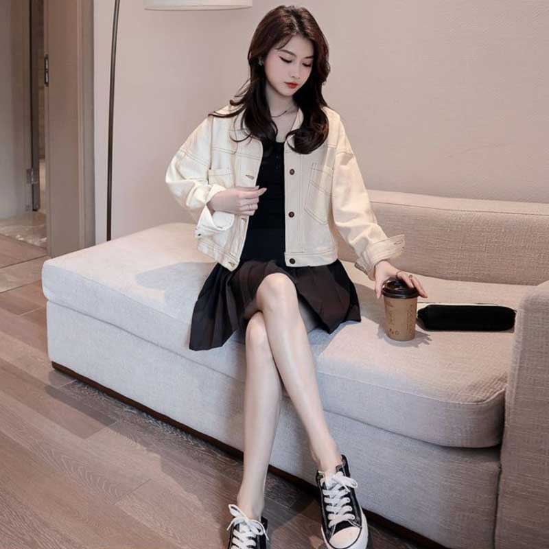 バックスリットボタンデニムジャケット(3colors)