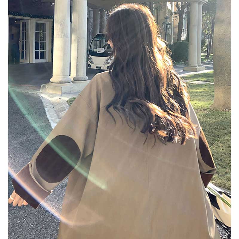 バイカラーミディ丈コート