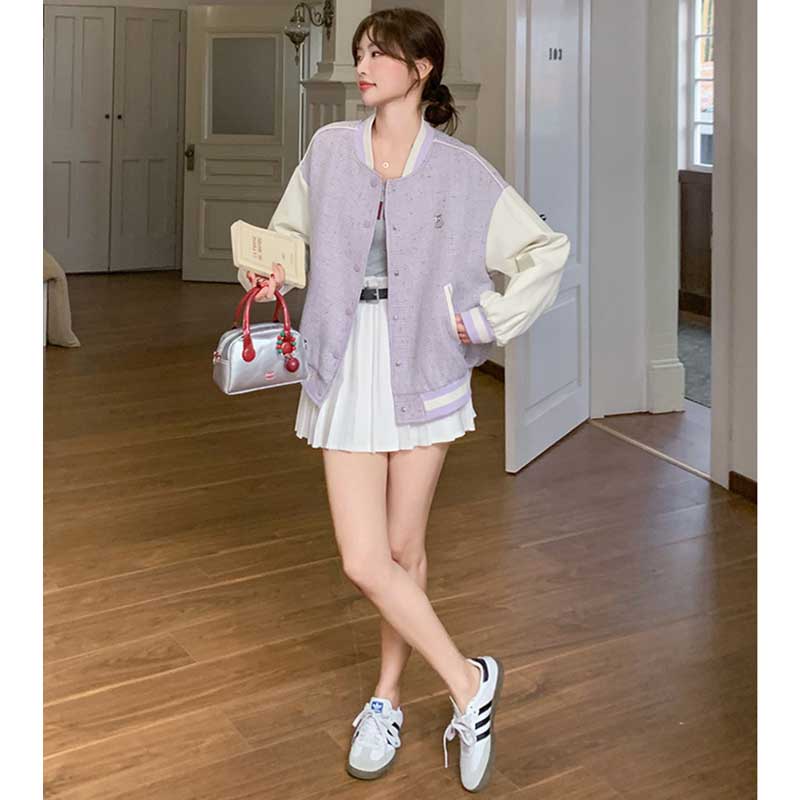 パステルツイード風ブルゾン