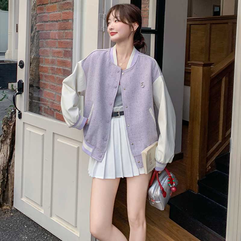 パステルツイード風ブルゾン