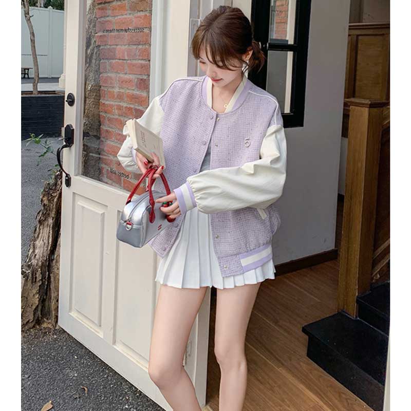 パステルツイード風ブルゾン