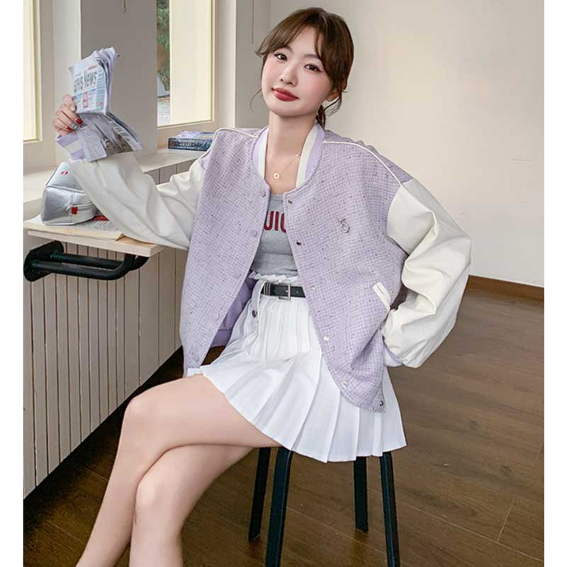 パステルツイード風ブルゾン