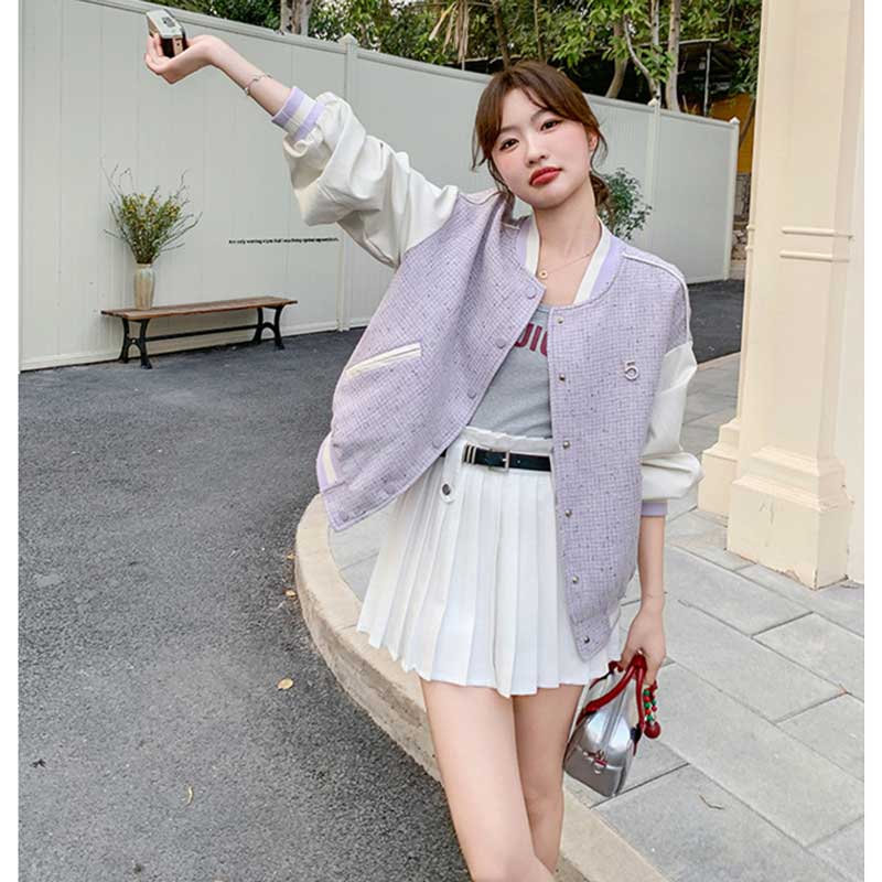 パステルツイード風ブルゾン