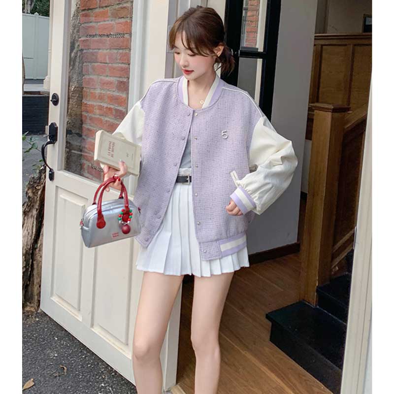 パステルツイード風ブルゾン