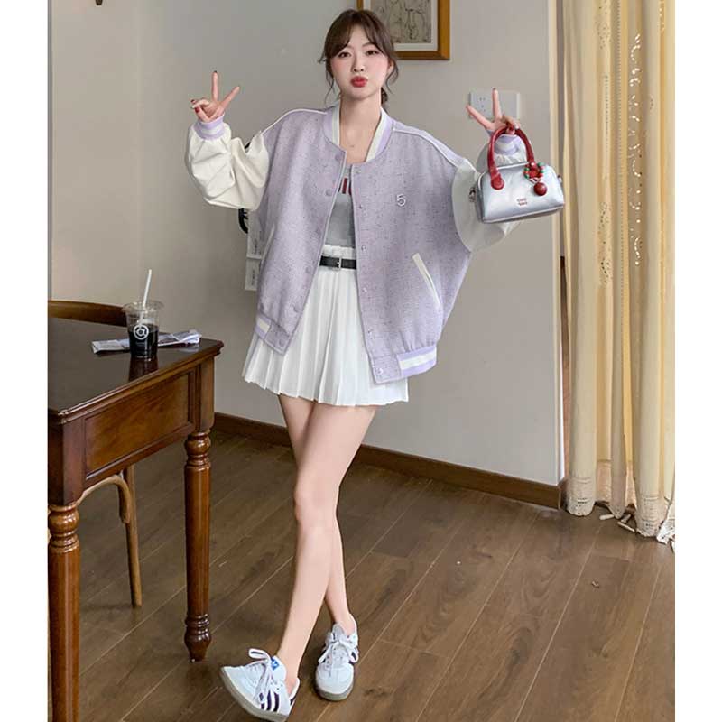 パステルツイード風ブルゾン