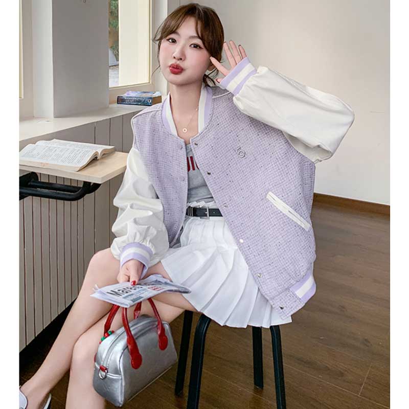 パステルツイード風ブルゾン