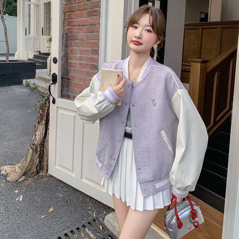 パステルツイード風ブルゾン