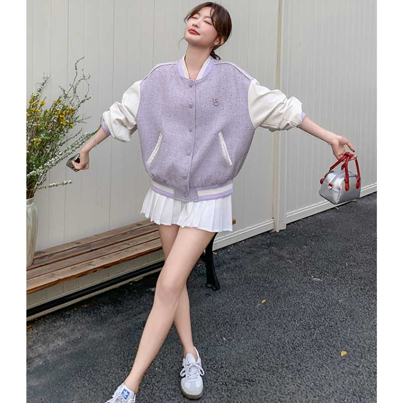 パステルツイード風ブルゾン