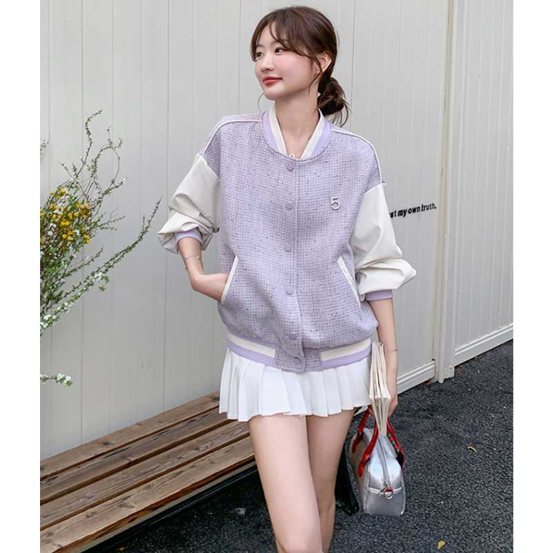 パステルツイード風ブルゾン