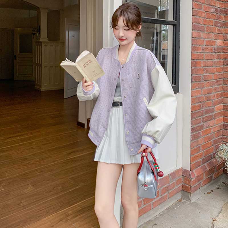 パステルツイード風ブルゾン