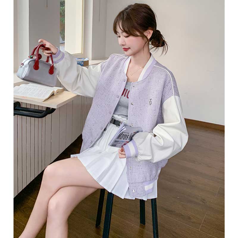 パステルツイード風ブルゾン