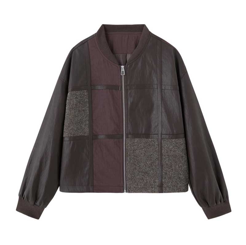 パッチワークレザージャケット(2colors)