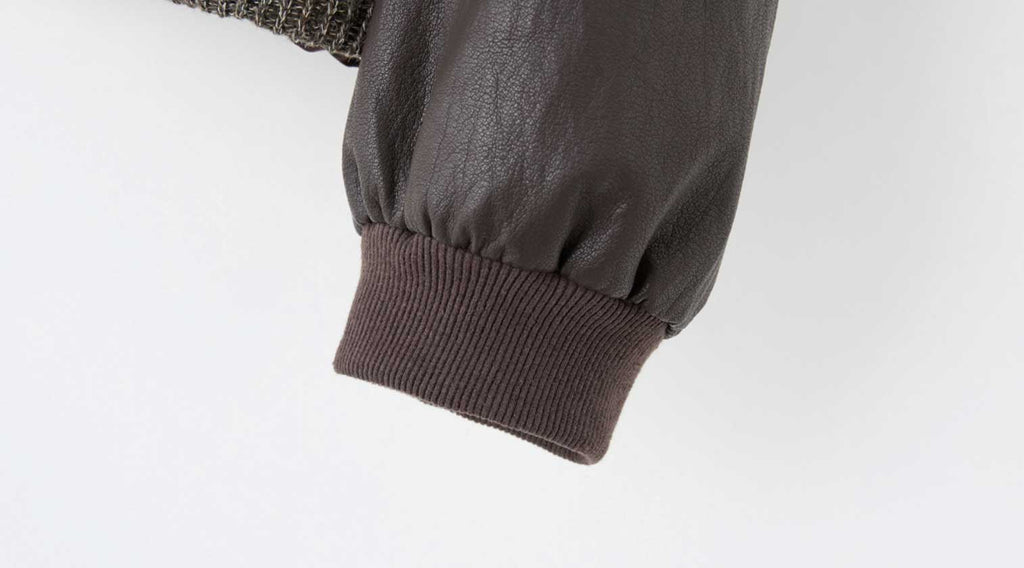 パッチワークレザージャケット(2colors)